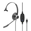 Micro-Casque Monaural UC Connexion USB-A avec Fonctions Cordon USB A-RX
